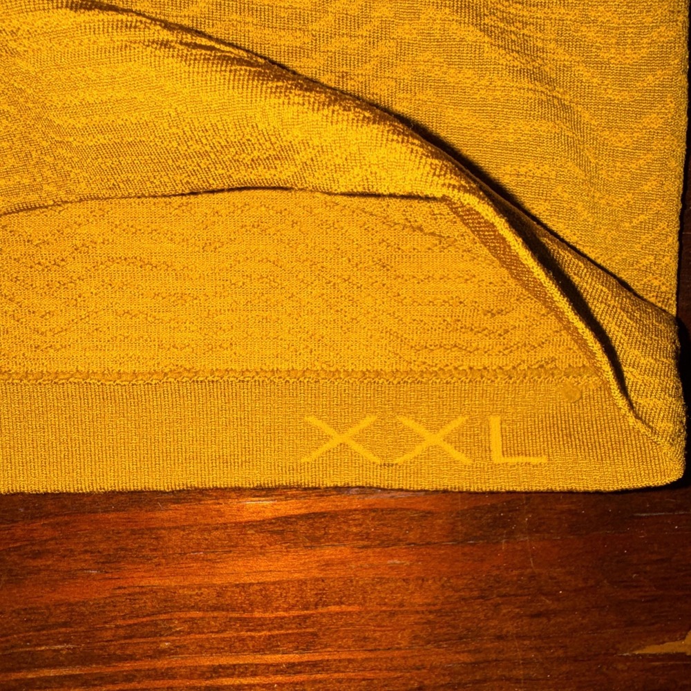 Lululemon Men's Yellow‎ Gold Metal Vent Tech Polo 2.0 Texture Size XXL 2XL - Picture 6 of 11